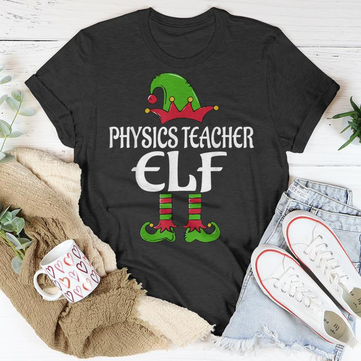 Physics Teacher Elf Matching Family Christmas Pajamas T-shirt Funny Gifts