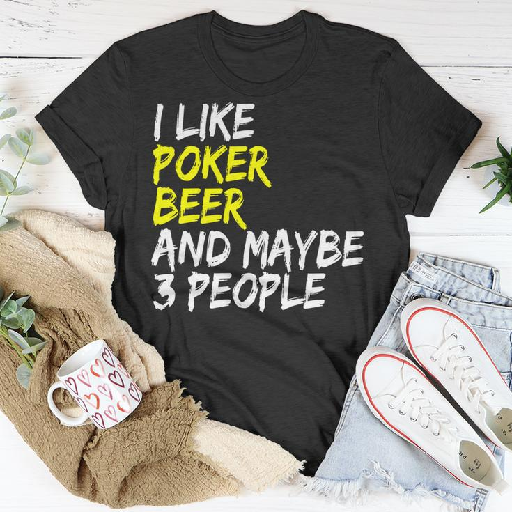 Pokerkarten Spruch Pokerrunde I Like Beer Poker T-Shirt Lustige Geschenke