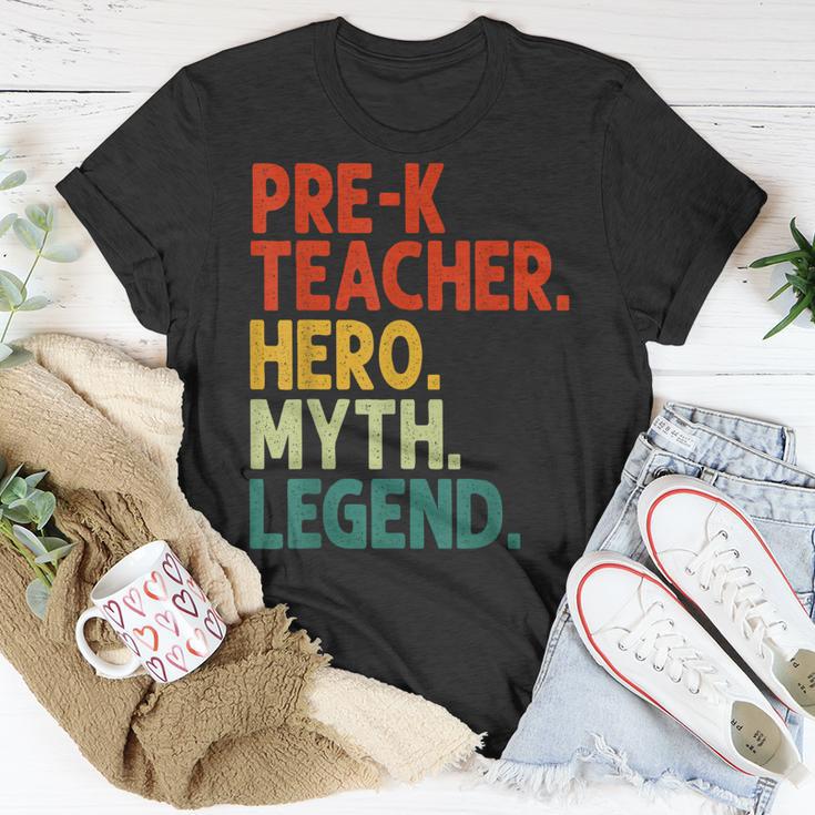 Pre-K Teacher Hero Myth Legend Vintage Lehrertag T-Shirt Lustige Geschenke