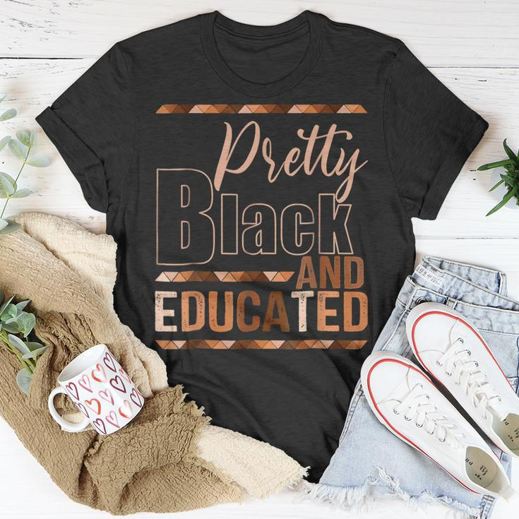 Pretty Black And Educated African Pride Black Month History T-Shirt Funny Gifts