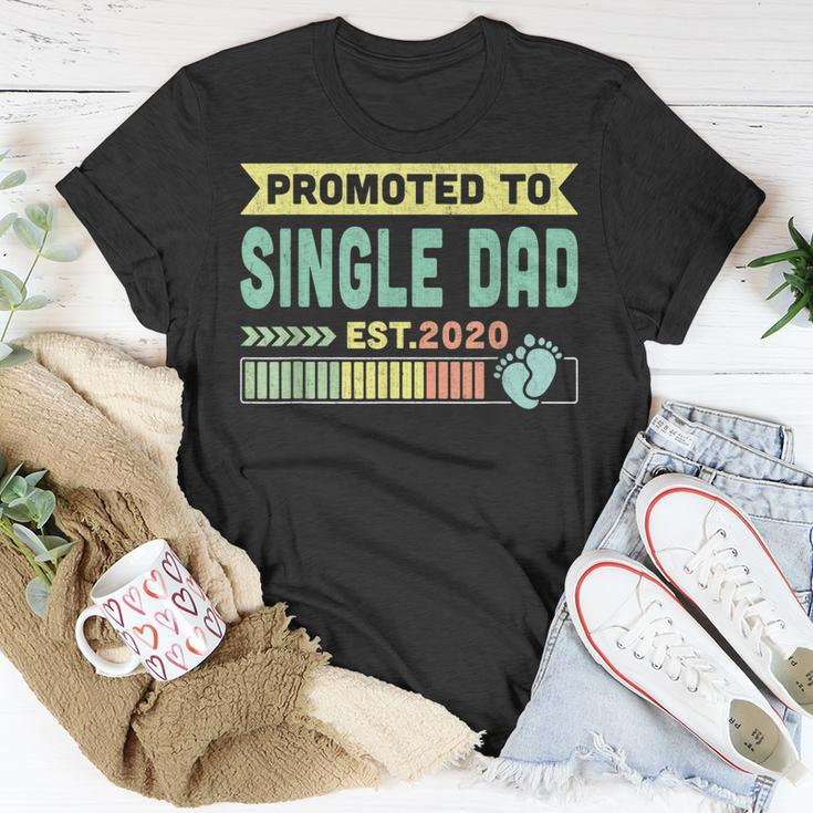 Promoted To Single Dad Est 2020 Vintage Christmas T-Shirt Funny Gifts