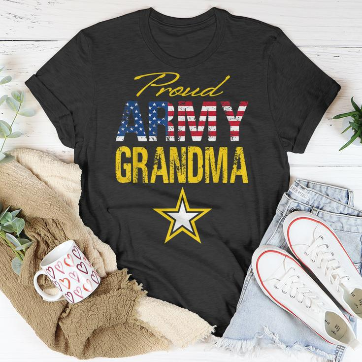Proud Army Grandma Military Pride Usa Flag Unisex T-Shirt Unique Gifts
