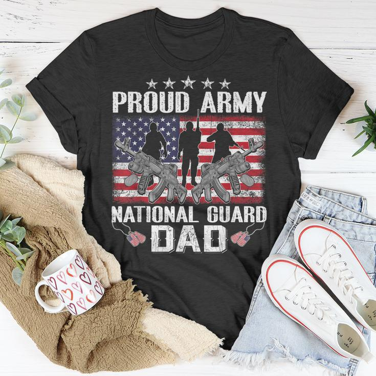 Proud Army National Guard Dad Usa Flag Military For 4Th July Unisex T-Shirt Unique Gifts