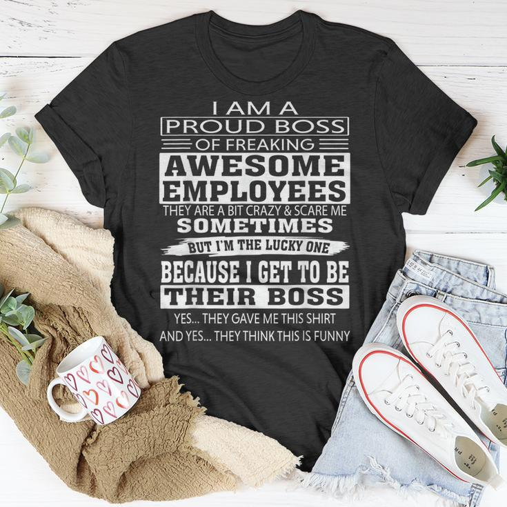 I Am A Proud Boss Of Freaking Awesome Employees V2 T-Shirt Funny Gifts
