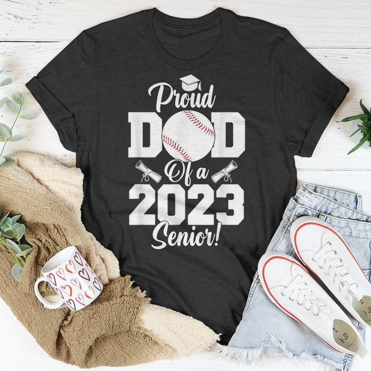 Proud Dad Of A Baseball Senior 2023 Funny Baseball Dad Unisex T-Shirt Unique Gifts