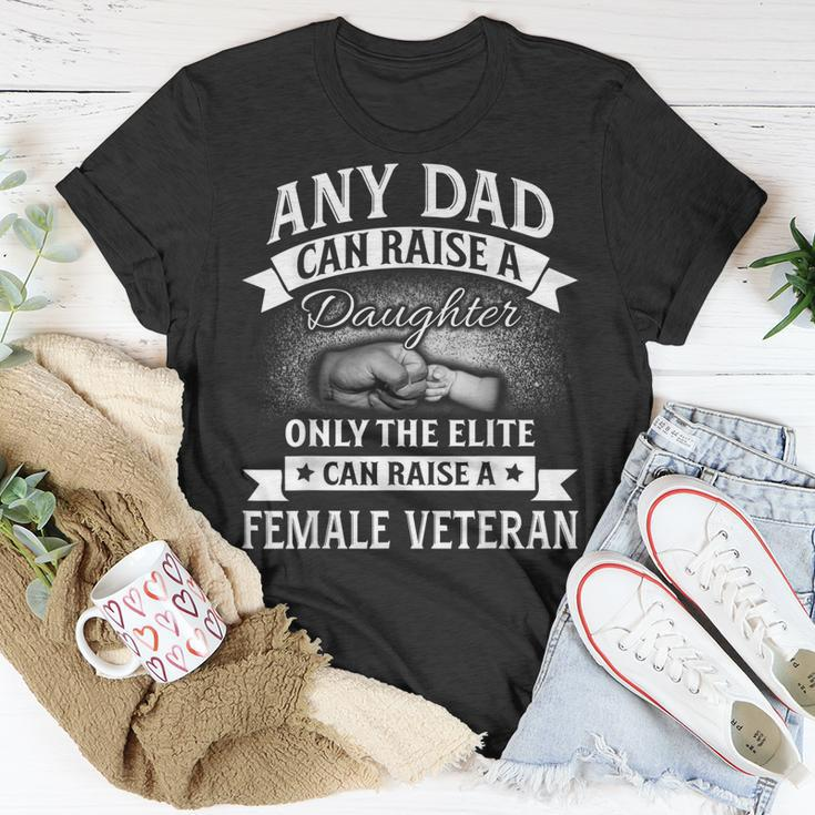 Proud Female Veteran Dad Quote For Military Men T-shirt Funny Gifts