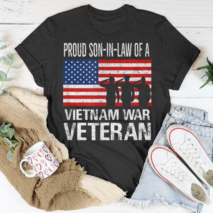 Proud Son-In-Law Vietnam War Veteran Matching Father-In-Law T-Shirt Funny Gifts