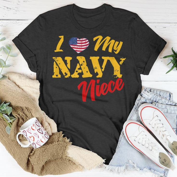 Proud Us Navy Niece American Military Family Aunt Uncle Unisex T-Shirt Unique Gifts