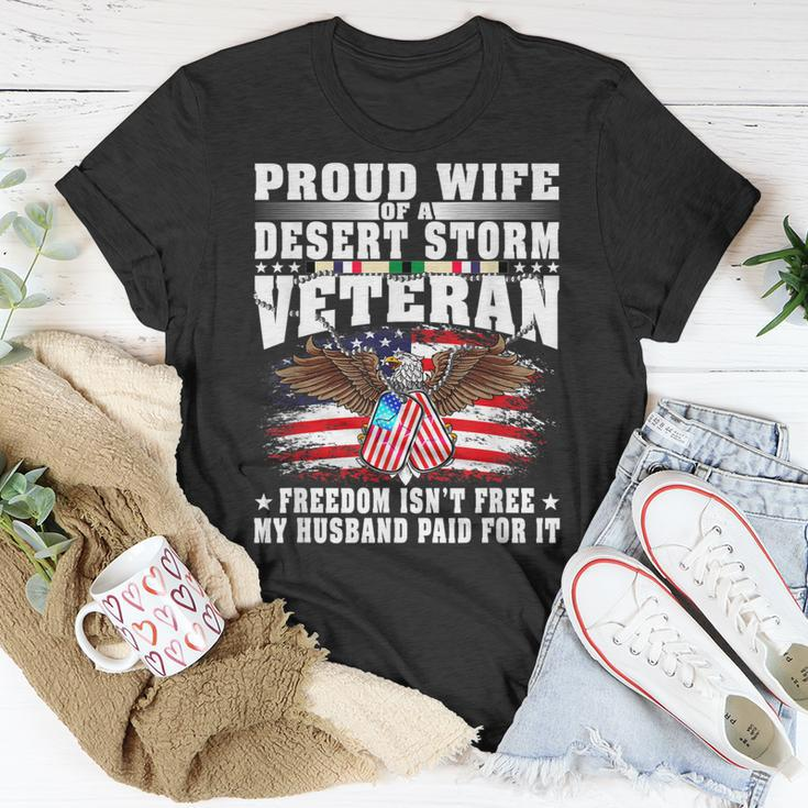 Proud Wife Of Desert Storm Veteran - Freedom Isnt Free T-shirt Funny Gifts