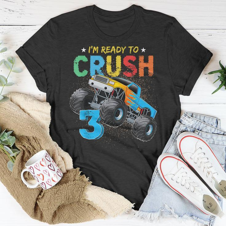 Ready To Crush 3 Monster Truck 3Rd Birthday Boys Kids Unisex T-Shirt Unique Gifts