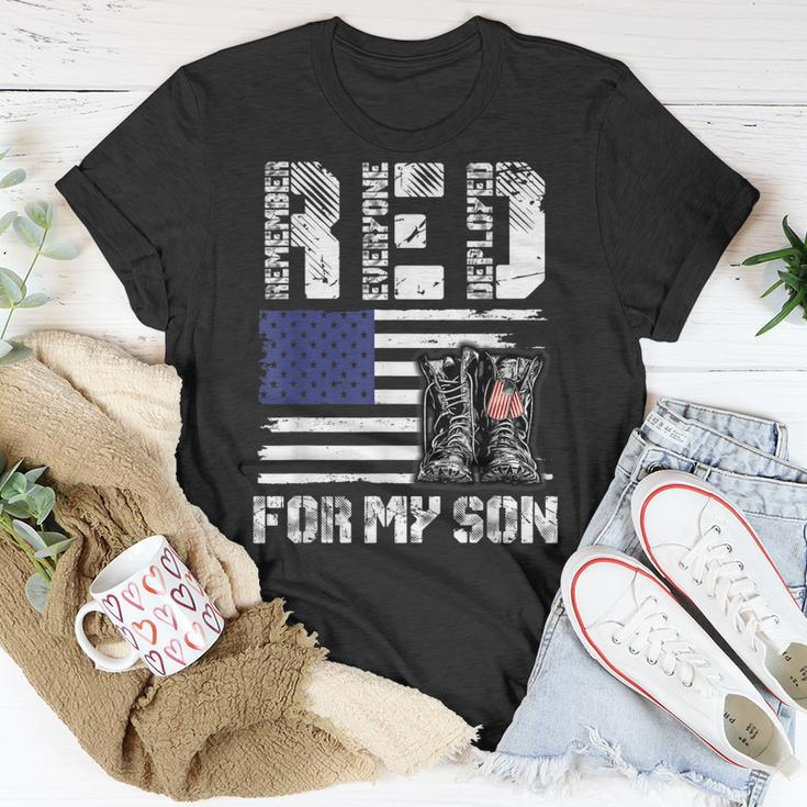 Red Friday For My Son Remember Everyone Deployed Military Unisex T-Shirt Unique Gifts