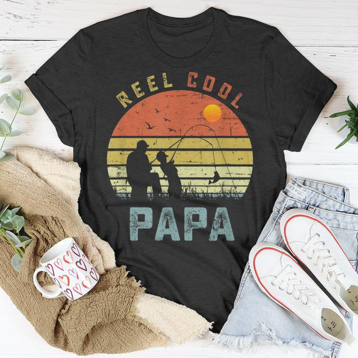 Reel Cool Papa Fathers Day Gift For Fishing Dad Unisex T-Shirt Unique Gifts