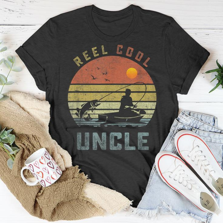 Reel Cool Uncle Fishing Dad Gifts Fathers Day Fisherman Unisex T-Shirt Unique Gifts