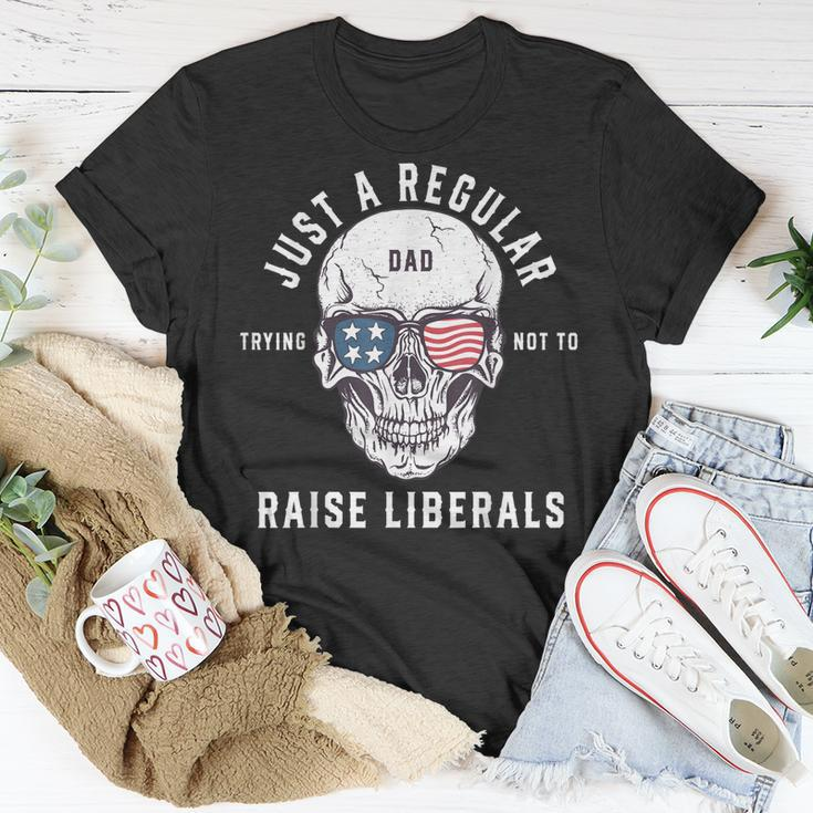Republican Just A Regular Dad Trying Not To Raise Liberals V2 T-Shirt Funny Gifts