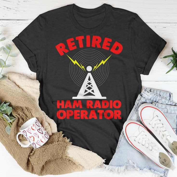 Retired Ham Radio Operator Father Radio Tower Humor Unisex T-Shirt Unique Gifts