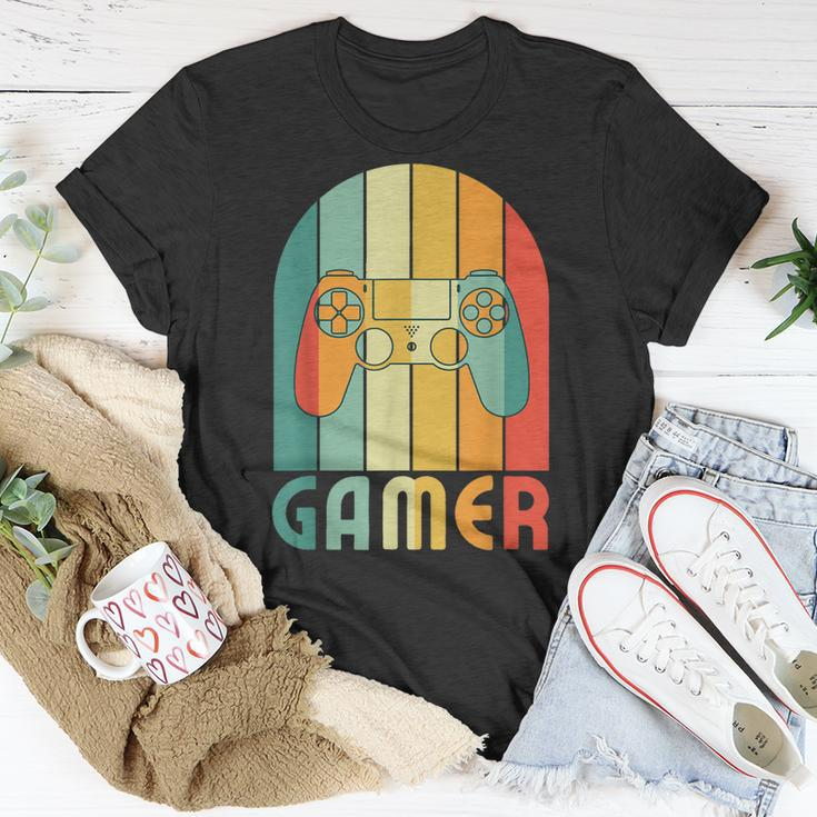 Retro Gamer Video Games Player For Game Player Gamer Dad T-Shirt Funny Gifts