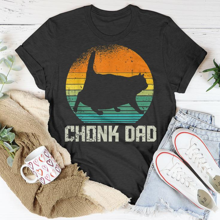 Retro Vintage Style Fat Daddy Cat Meme Chonk Cat Dad T-Shirt Funny Gifts