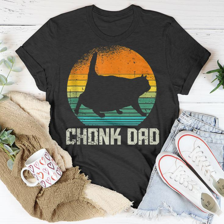 Retro Vintage Style Fat Daddy Cat Meme Chonk Cat Dad V2 T-Shirt Funny Gifts