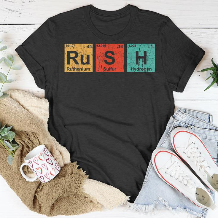Rush Ru-S-H Periodic Table Elements Unisex T-Shirt Unique Gifts