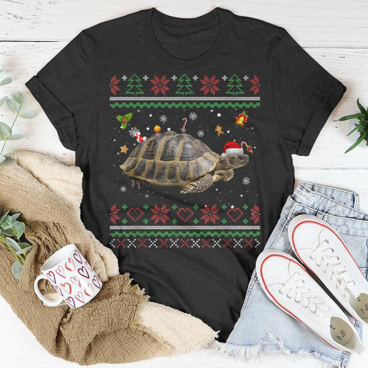 Russische Schildkröte Weihnachts-T-Shirt, Hässliches Rentier-Motiv Lustige Geschenke
