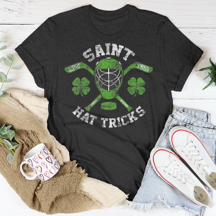 Saint Hattrick St Patricks Day Hockey Hat Tricks Boys Men Unisex T-Shirt Unique Gifts