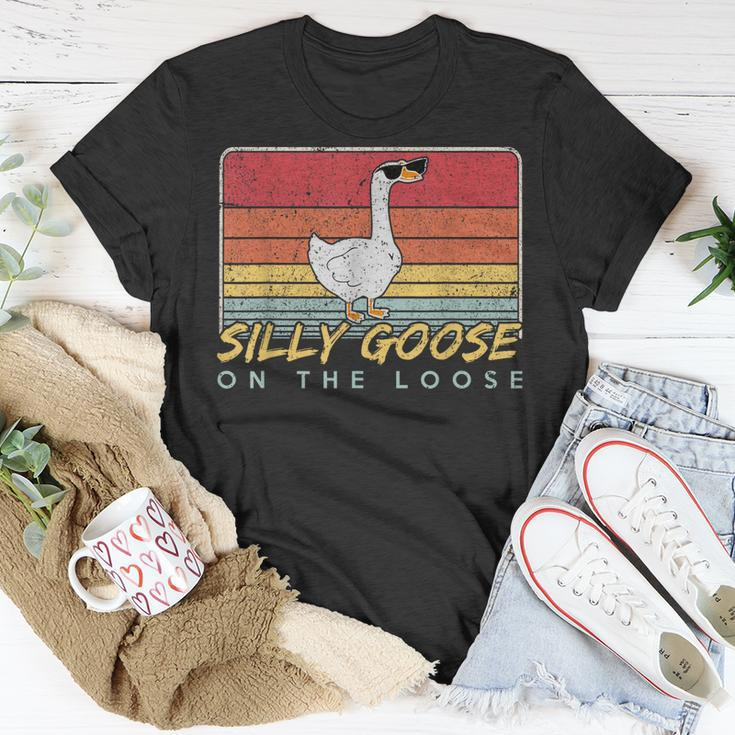 Silly Goose On The Loose Funny Silly Goose University Unisex T-Shirt Unique Gifts