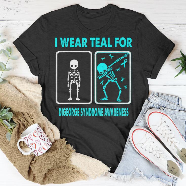 Skeleton I Wear Teal For Digeorge Syndrome Awareness Unisex T Shirt Mazezy 6137