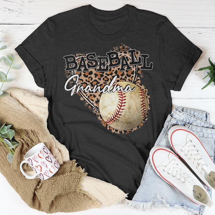 Softball Baseball Grandma Leopard Mothers Day Unisex T-Shirt Unique Gifts