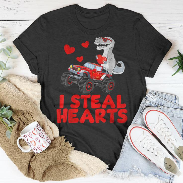 I Steal Hearts Dinosaur Valentines Day For Baby Boys Toddler T-Shirt Funny Gifts