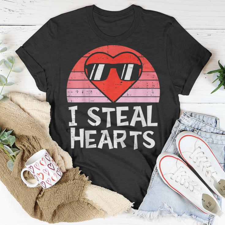 I Steal Hearts Vintage Valentines Day Cool Herat Boys Kids T-shirt Funny Gifts