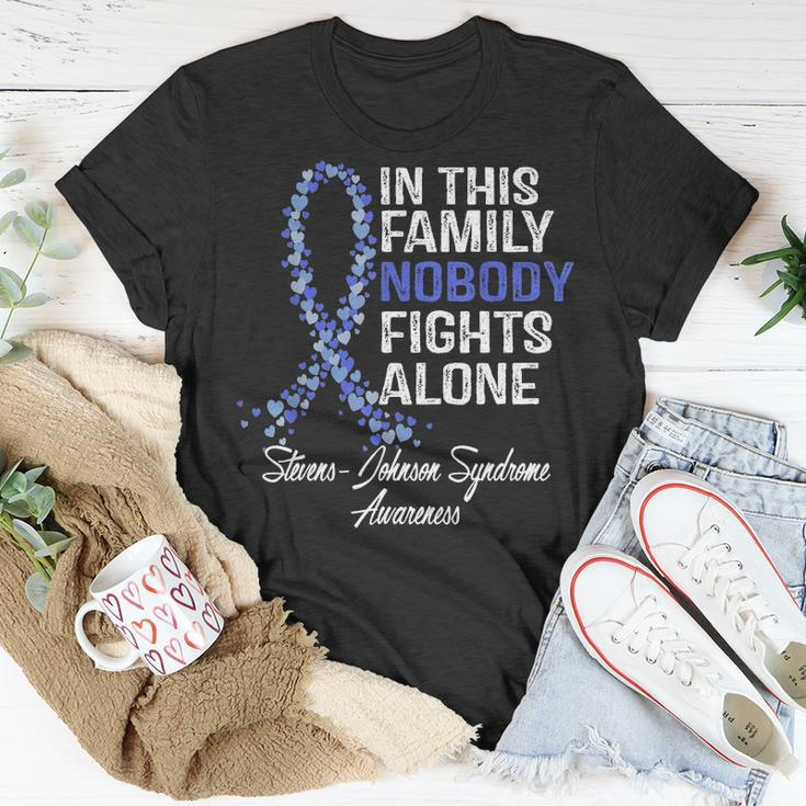 Stevens Johnson Syndrome Awareness Gift Nobody Fights Alone Unisex T-Shirt Funny Gifts