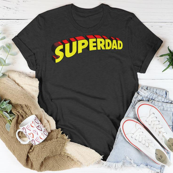 Mens Superdad Super Dad Super Hero Superhero Fathers Day Vintage T-Shirt Funny Gifts