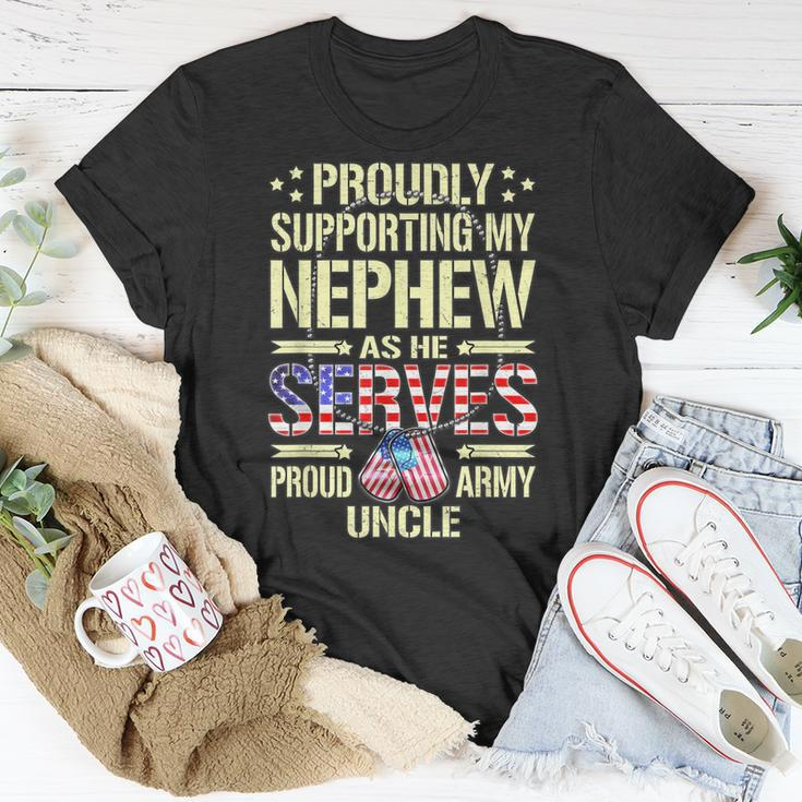 Mens Supporting My Nephew As He Serves - Proud Army Uncle T-shirt Funny Gifts