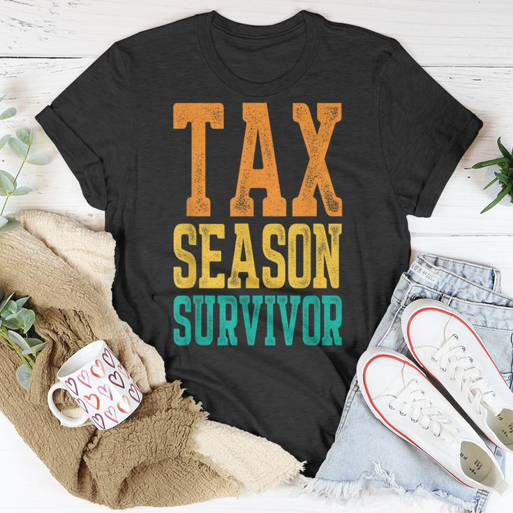 Tax Season Survivor Funny Tax Season Accountant Taxation Unisex T-Shirt Unique Gifts