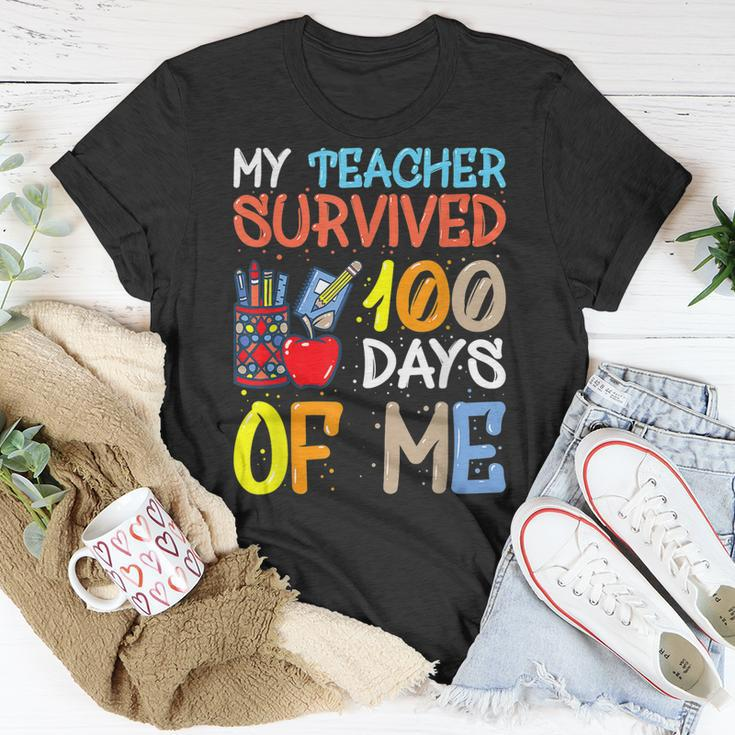 My Teacher Survived 100 Days Of Me School Boys Girls T-Shirt Funny Gifts