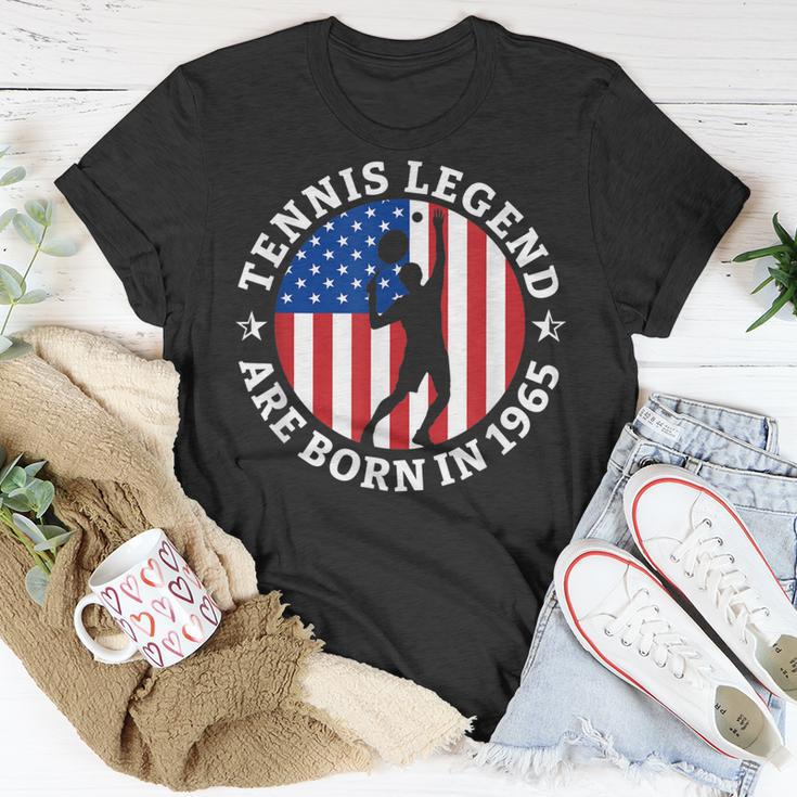 Tennis Legend Are Born In 1965 Tennisschläger Tennisspieler T-Shirt Lustige Geschenke