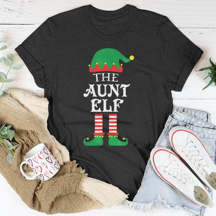 The Aunt Elf Matching Family Group Christmas Pajama Unisex T-Shirt Unique Gifts