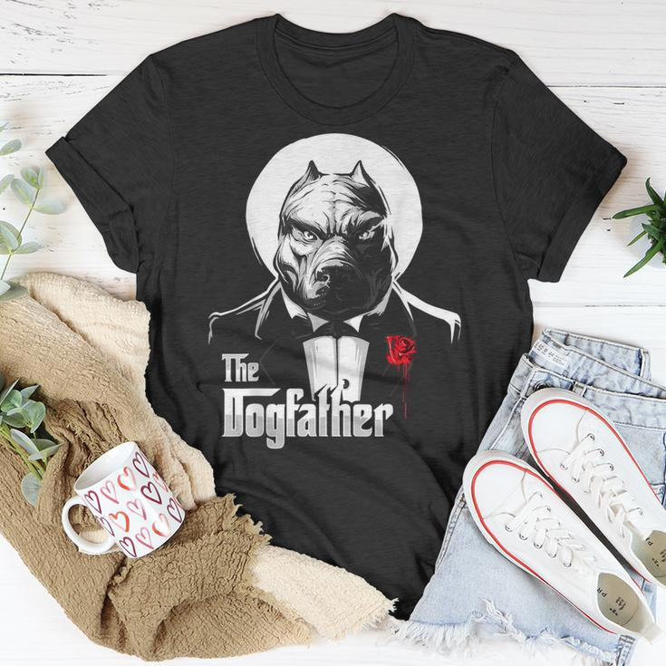 The Dogfather Pitbull Pitbull Dog Dad Best Dog Daddy Ever Gift For Mens Unisex T-Shirt Unique Gifts