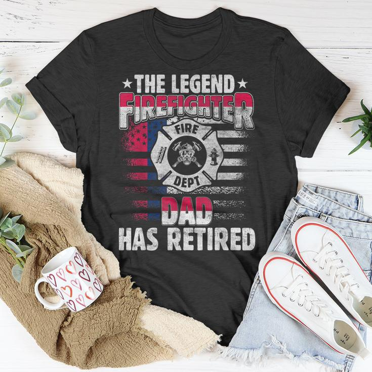 The Legend Firefighter Dad Has Retired Funny Retired Dad Unisex T-Shirt Funny Gifts