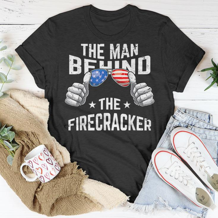 The Man Behind The Firecracker 4Th Of July Pregnancy New Dad Unisex T-Shirt Unique Gifts