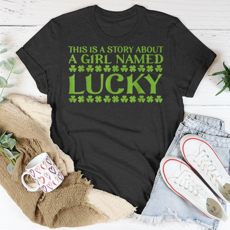 This Is A Story About A Girl Named Lucky Stpatricks Day Unisex T-Shirt Funny Gifts