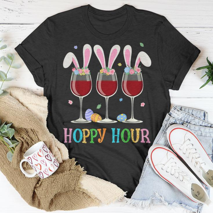 Three Wine Glasses Easter Drinking Bunny Ears Drink Up Women Unisex T-Shirt Unique Gifts