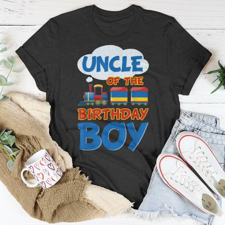 Train Bday Railroad Uncle Of The Birthday Boy Theme Party Unisex T-Shirt Unique Gifts