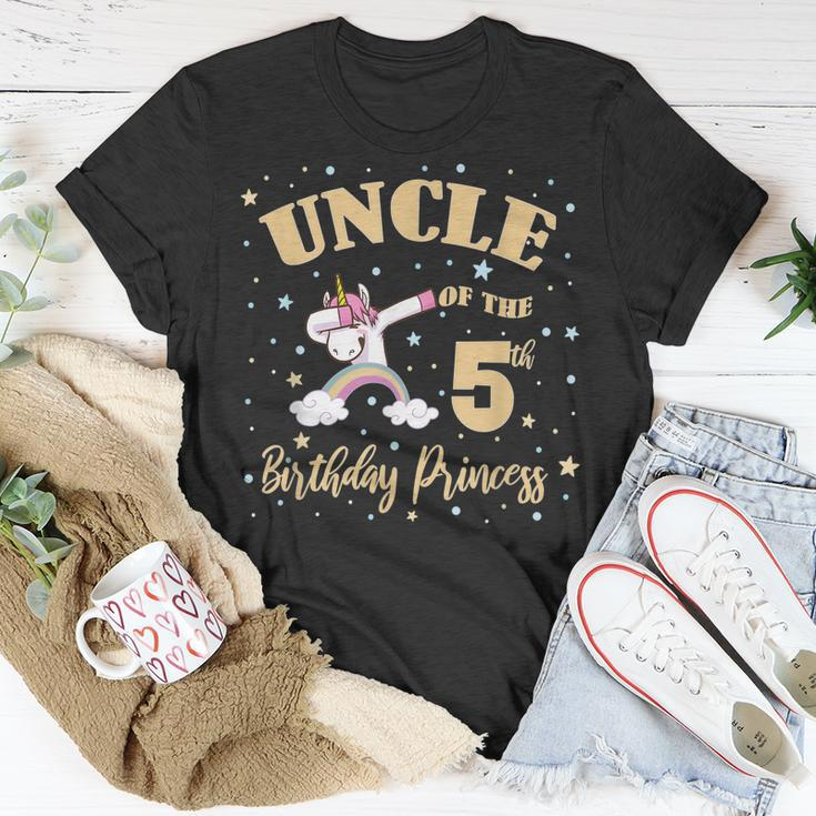 Uncle Of The 5Th Birthday Princess Girl Unicorn Bday Unisex T-Shirt Unique Gifts