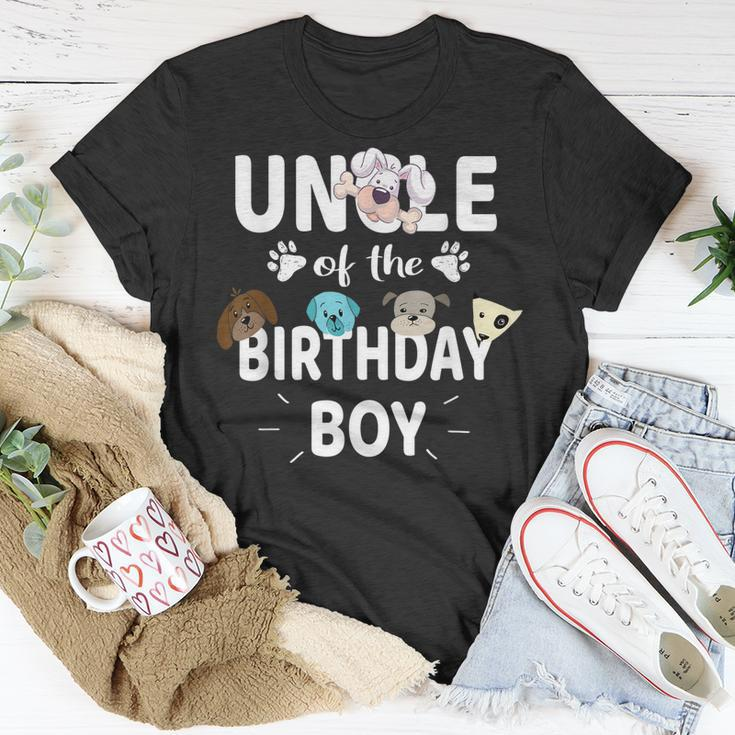 Uncle Of The Birthday Boy Dog Lover Party Puppy Theme Unisex T-Shirt Unique Gifts