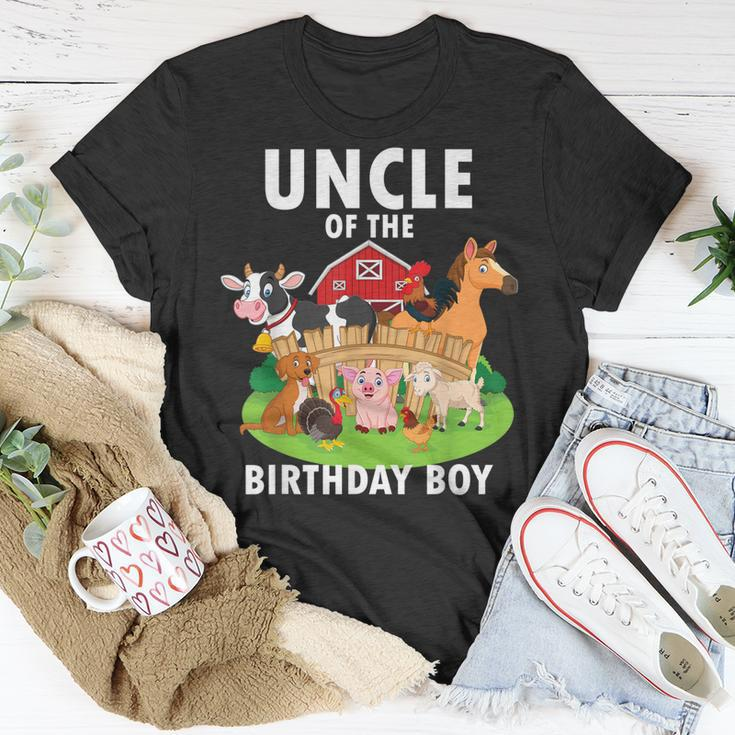 Uncle Of The Birthday Boy Farm Animals Matching Farm Theme Gift For Mens Unisex T-Shirt Unique Gifts