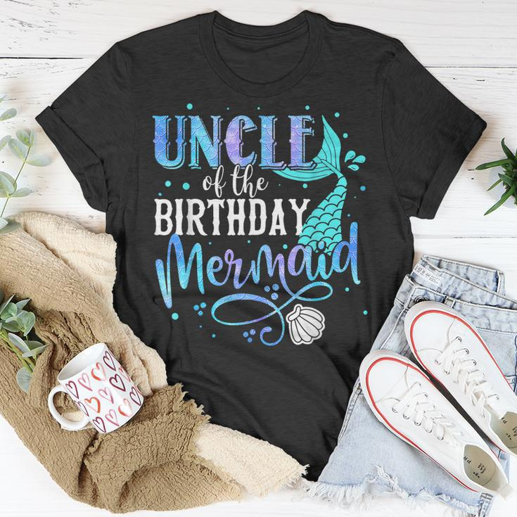Uncle Of The Birthday Mermaid Family Matching Party Squad Unisex T-Shirt Unique Gifts