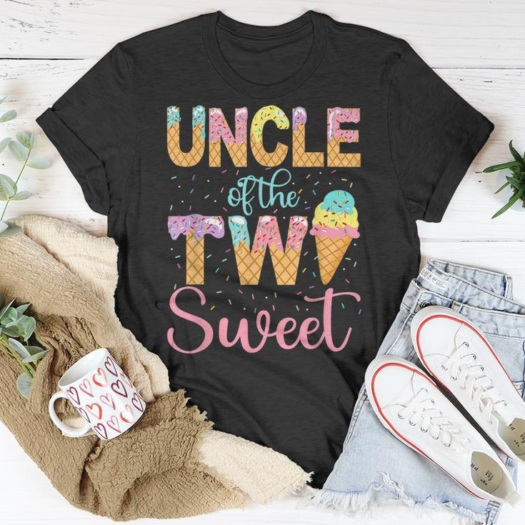 Uncle Of The Two Sweet Birthday Girl Ice Cream 2Nd Unisex T-Shirt Unique Gifts