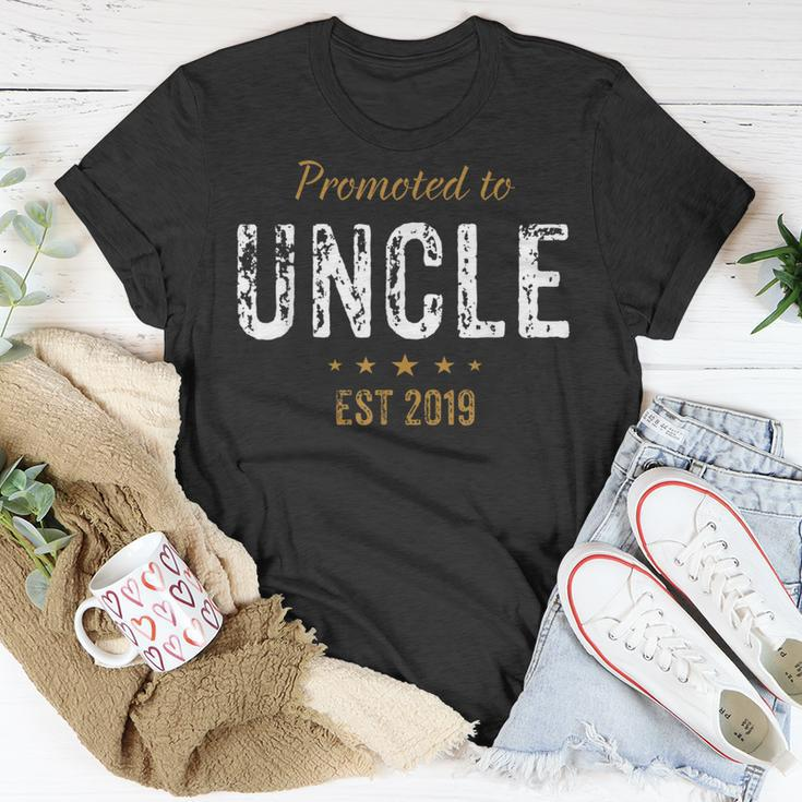 Uncle To Be Promoted To Uncle Est 2019 Unisex T-Shirt Unique Gifts