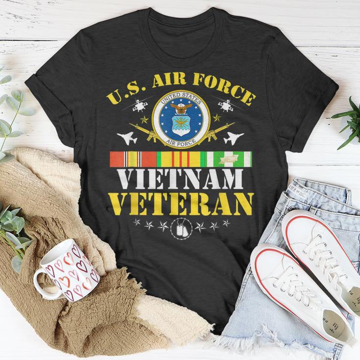 Us Air Force Vietnam Veteran Usa Flag Vietnam Vet Flag T-Shirt Funny Gifts